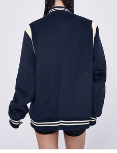 ผู้ผลิต YALI โลโก้ที่กําหนดเองบล็อกสีปักเล็ตเตอร์แมนแจ็คเก็ตตัวแทนสีดํา Unisex - Product Image 5