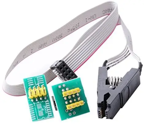 SOIC8 SOP8แฟลชชิป IC คลิปทดสอบซ็อกเก็ต Adpter BIOS/24/25/93โปรแกรมเมอร์24C W25Q SOP8ถึง DIP8 SPI BIOS FLASH