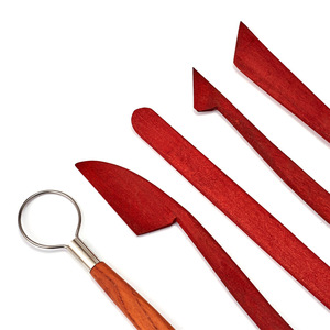 自宅での陶器キットクラフト陶器彫刻用の赤い木製粘土ツール作成 - Product Image 5