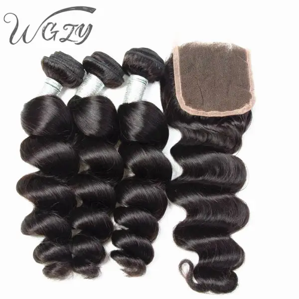 Lose Deep Wave Echthaar Bündel Weben unverarbeitete 10A Raw Brazilian Virgin Nähen Sie in Haar verlängerungen Natural Black