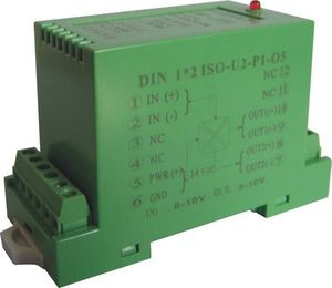 Carril DIN 24VDC 1 entrada 2 salidas Distribuidor de señal analógica 0-5V/10V/4-20mA Convertidor aislador de doble canal 3000V Programación PLC