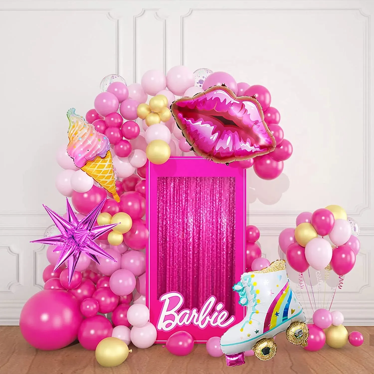 Pink Balloon Garland Arch Kit para Barbiees Fashion Party Girl Aniversário Casamento Baby Shower Princesa temáticos Decorações KK006