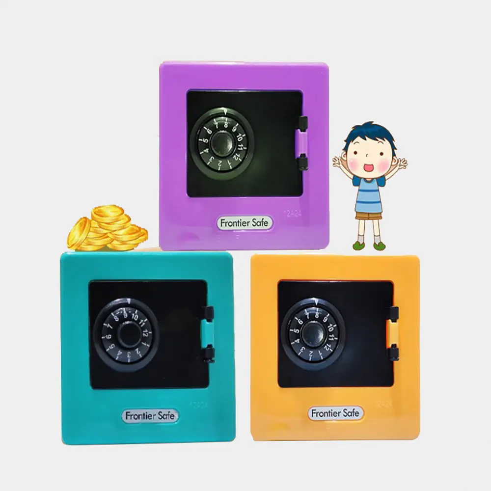 ミニ金庫プラスチック貯金箱コンビネーションクールな金庫デザインの子供のおもちゃのための安全なコインバンク