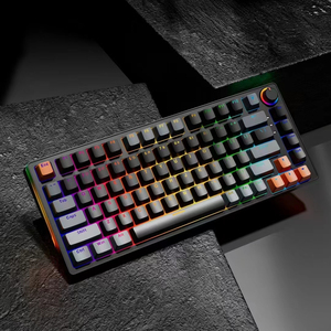 Teclado mecánico de 75 teclas, dos colores, moldeado por inyección, botón rotativo multimedia, RGB - Product Image 3