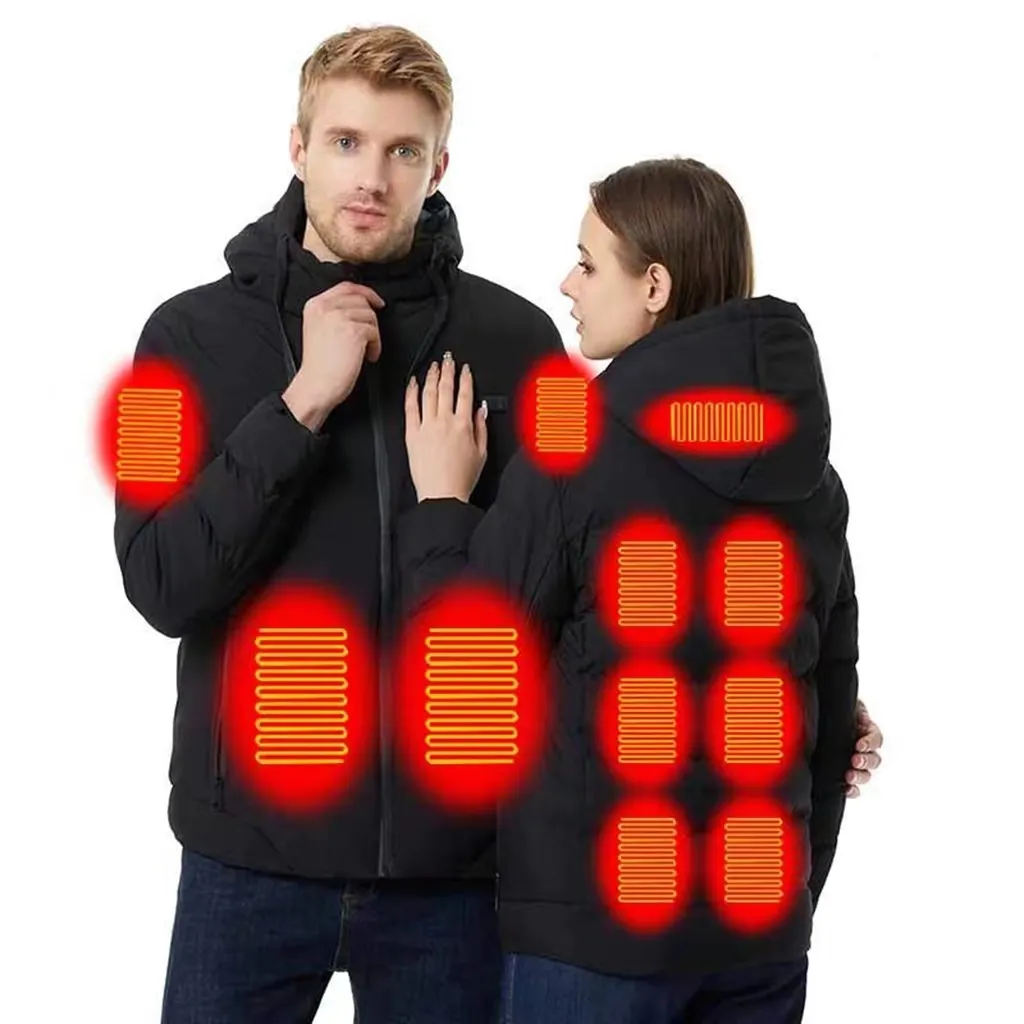 เสื้อแจ็คเก็ตให้ความร้อนหุ้มฉนวนกันความร้อนสามสปีด,ที่ชาร์จแบตเตอรี่ USB แบบสั้นสำหรับบุรุษและสตรีสำหรับฤดูหนาว
