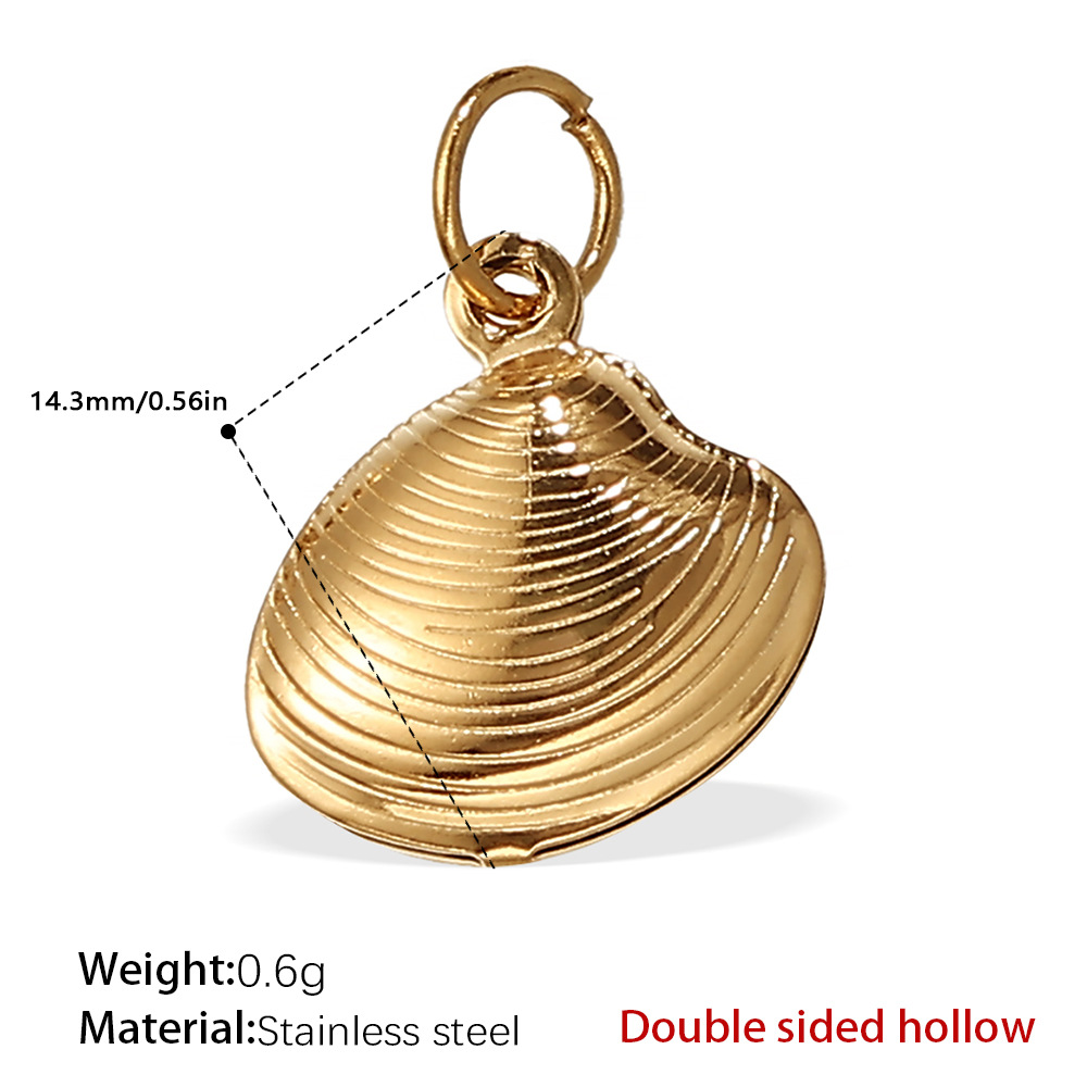 Pj219g ciondolo in oro cavo a doppia faccia