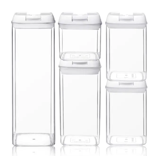 5 Pack Air Strakke Korrel Voedsel Opslag Pba Gratis Plastic Keuken Organisatie Containers