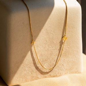 EManco Drop Shipping Unisex Steel Minimalist Box <strong>Chain</strong> Necklace Personalized <strong>Punk</strong> Initials Gold Plate with Pearl Valentine's Day