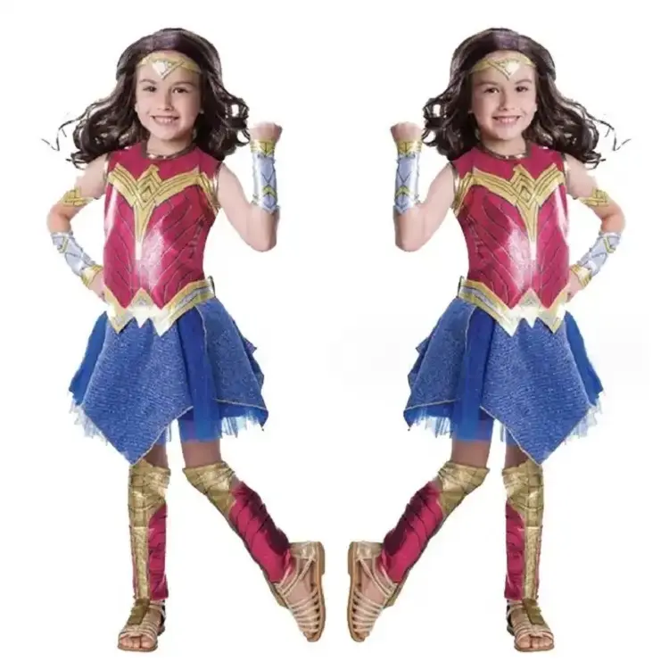 Venta al por mayor Cosplay Wonder Woman Halloween disfraz de gladiador para niñas