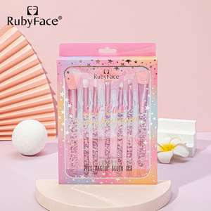 Rubyface pink Blue Makeup <strong>Brushes</strong> Kit <strong>7</strong> <strong>Pcs</strong> with Box High Quality <strong>Brushes</strong> Set for Powder Eyeshadow Blush Foundation Makeup Tools - Product Image 3