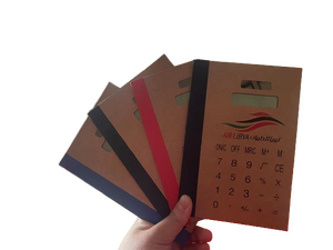 Nuovo 19*12.5cm funzione portatile carta Kraft calcolatrice solare bordo Logo personalizzato per Notebook viaggiatore studente scuola cancelleria - Product Image 4