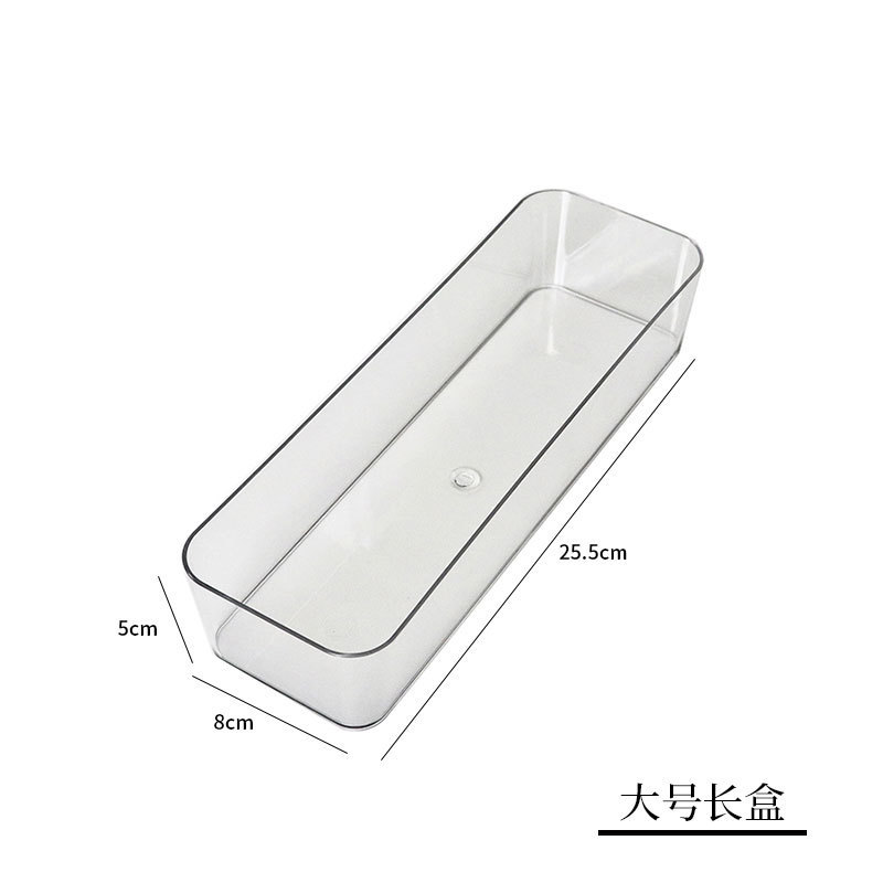 Caja larga grande transparente L