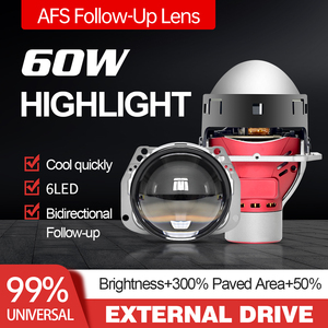 Yeni model AFS takip rotasyon bi led projektör lens 3.0 led ışıkları araba 60W 6000K led far diğerleri araba ışık aksesuarları - Product Image 3