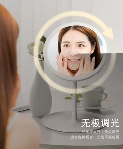 专业LED化妆镜灯补光灯功能镜子，带整理器托盘