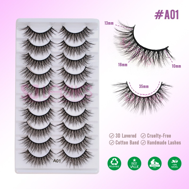 Faux cils en vison A01
