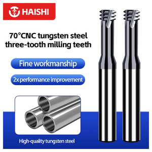 High Hardness <strong>70</strong>&deg;CNC Tungsten Steel Three-thread Milling <strong>Cutter</strong> for Amorphous Alloy Titanium-zirconium Alloy - Product Image 2