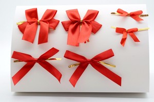 Lazo de cinta de grogrén con purpurina preatado personalizado con lazo elástico, caja de Chocolate de poliéster, embalaje para decoración de regalo de Navidad - Product Image 3