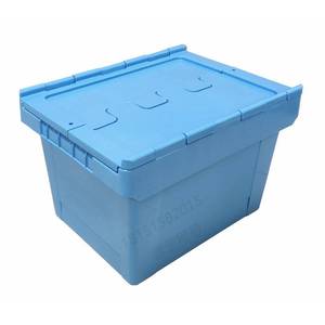 Contenitore di stoccaggio industriale con coperchio cassa di plastica pieghevole e impilabile