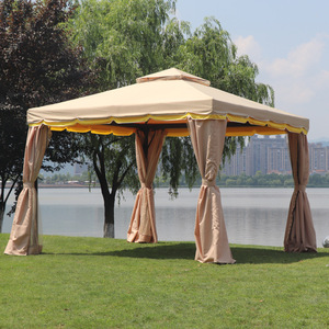 Yaz boyutları için rüzgar geçirmez gölgelik açık Pergola çadır ile su geçirmez alüminyum plaj Gazebo 3*3/4*4/4*6m mevcut - Product Image 2