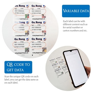 Di nuova concezione stampati personalizzati dati variabili QR codice a barre etichette con unico contenuto per ogni etichetta