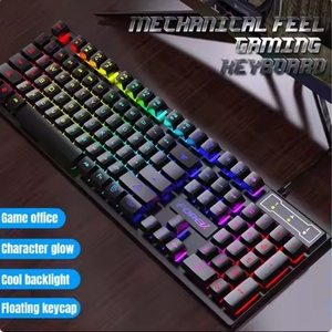 104 Keys Gaming <strong>Keyboard</strong> Wired <strong>Keyboard</strong> Color Matching Backlit Mechanical Feel <strong>Computer</strong> E-sports Peripherals for Desktop Laptop - Product Image 6