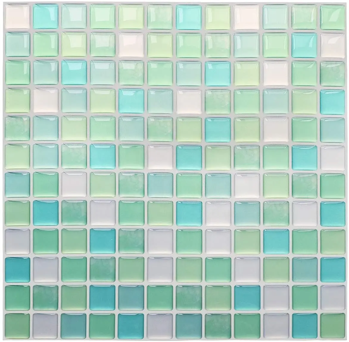 Pegatina de azulejo de pared impermeable para decoración del hogar, azulejo autoadhesivo de mosaico, revestimiento de pared, color blanco, 3d, bricolaje