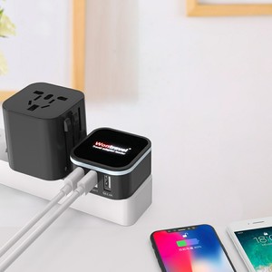 2024カスタムロゴベストセラートラベルアダプターユニバーサルトラベルプラグアダプター2 Usb B Type C屋外用 - Product Image 5