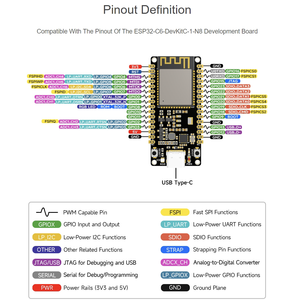 ESP32 Entwicklungs board ESP32-C6-WROOM-1-N8 Mikro controller Bluetooth/WiFi 6 RISC-V entwicklung Smart Home ESP32 C6 Devkit - Product Image 5
