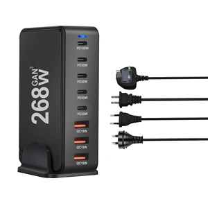 多USB台式GaN充电器QC3.0 18W PD C型快速充电壁式适配器，适用于美国英国插头的笔记本电脑摄像头 - Product Image 6