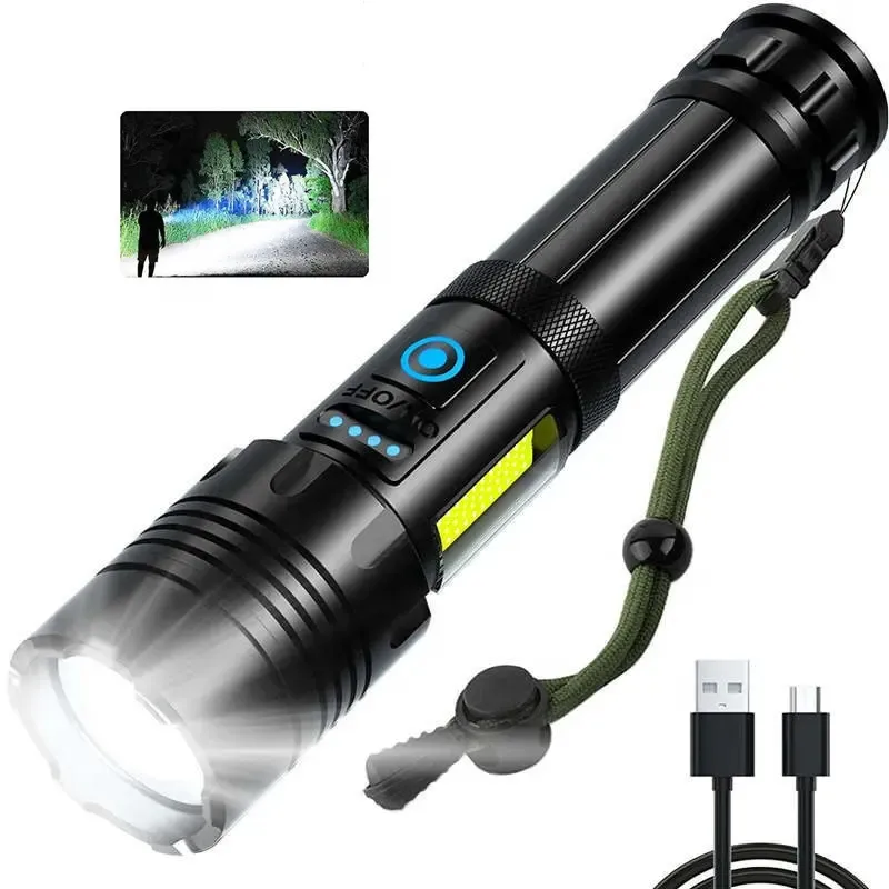 Linternas Led 100000 Luminens Lampes De Poche Zaklamp Luz De Led Torcia Elettrica Taschenlampe Diving Flashlights Torches