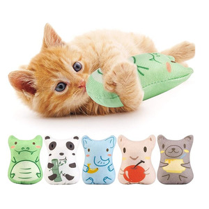 Nuevo estilo 2024, juguetes para gatos para masticar felpa, hierba gatera interactiva, gatito relleno, juguete suave para mascotas, duradero, seguro, en forma de Animal, juguete para gatos de dibujos animados - Product Image 1
