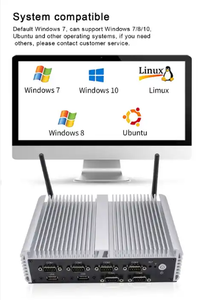 Sin ventilador WiFi Mini PC 4 LAN Intel Core VGA Industrial Computadora de escritorio 6 * COM RS232 RS485 Mini PC todo en uno - Product Image 2