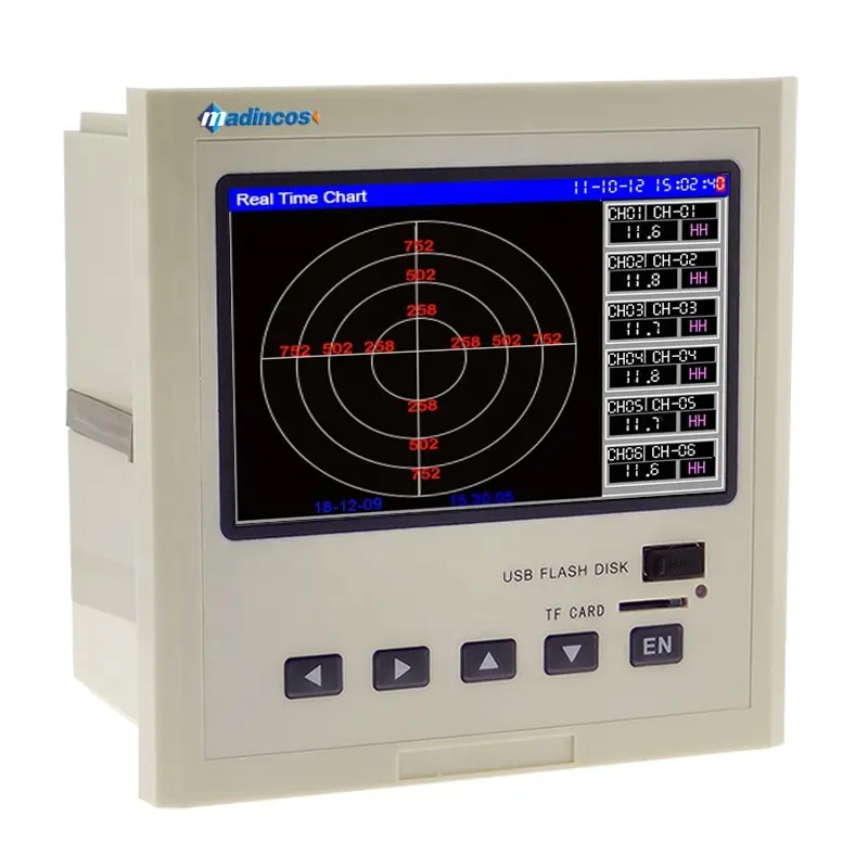 Mpr4200: digital industrial 6/12, multi canal, sem papel rtd pt100 + termopar logger de dados de temperatura com rs485