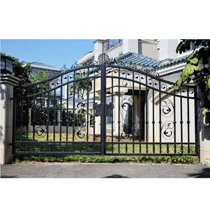 Güvenlik için yüksek kaliteli bahçe bina rotproof galvanizli metal villa demir dövme kapıları