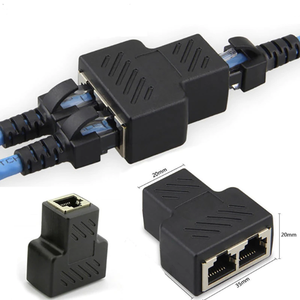 CAT 5 CAT 6 LAN <strong>Network</strong> Rj45 Cable Port <strong>Network</strong> Cable Splitter Extender Plug <strong>Adapter</strong> Connector Split Into Two Ethernet Splitter - Product Image 1