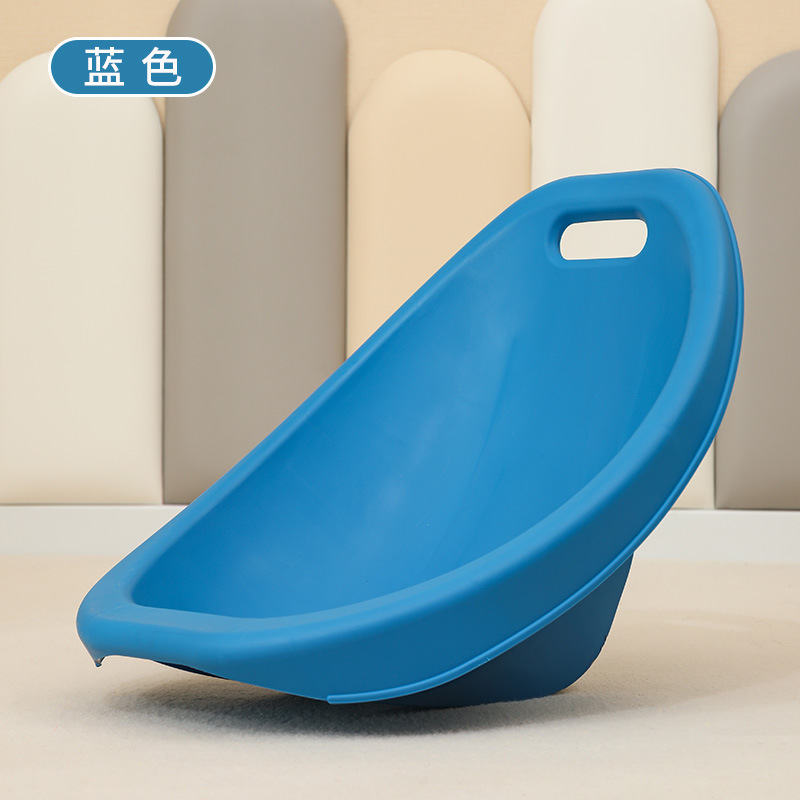 A blue sensory-integrated spoon chair