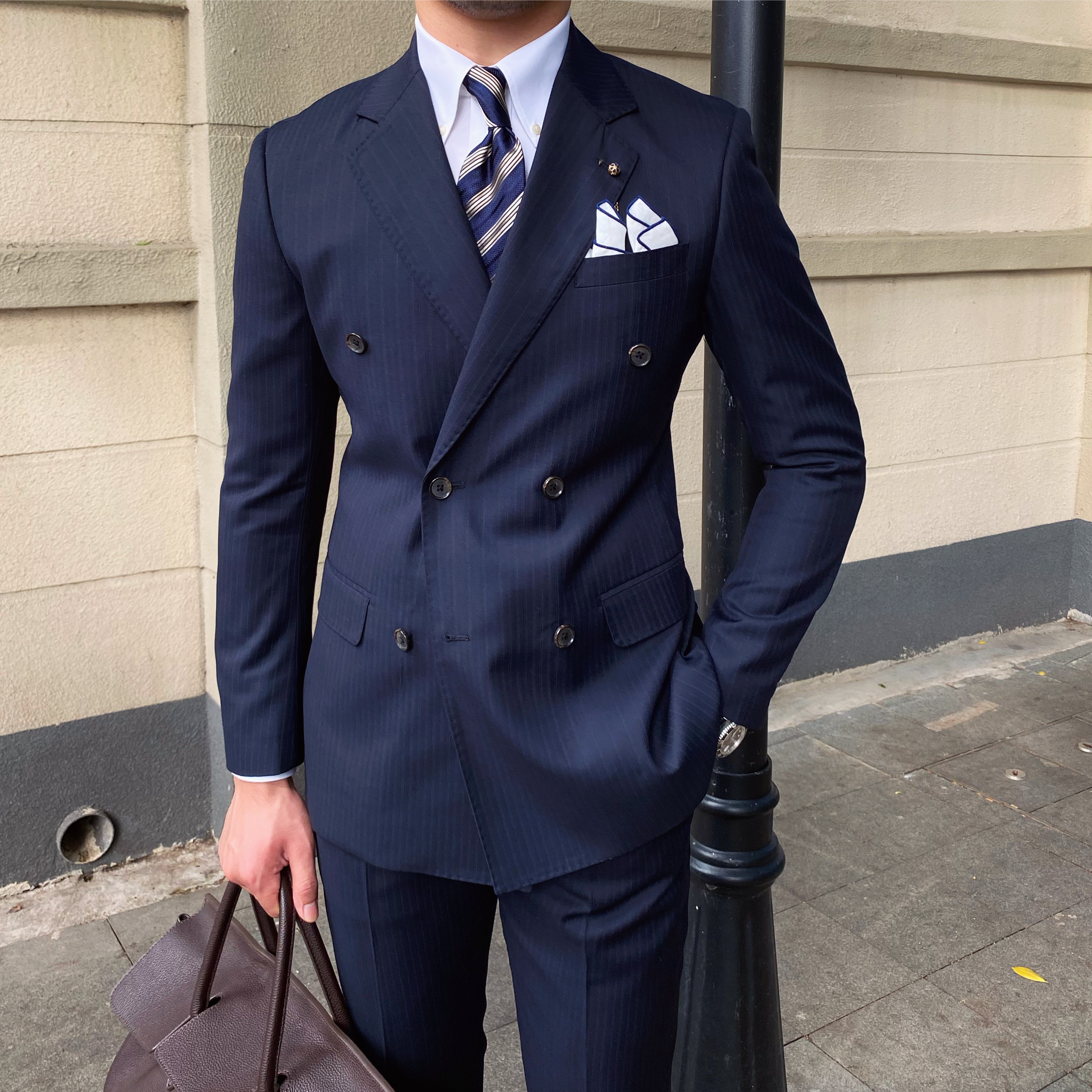 Pantaloni da completo blu navy