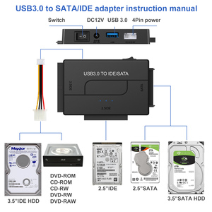 Yazıcı ve kamera kullanımı için 2.5/3.5 HDD SSD dönüştürücü için IDE SATA adaptör kablosu USB3.0 - Product Image 2