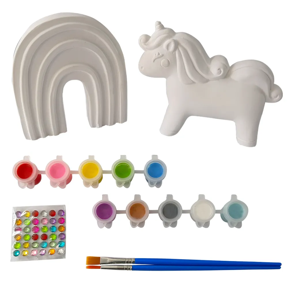 Elsas cerotti colorati unicorno arcobaleno vernici acriliche non tossiche artigianato ceramica pittura fai da te giocattoli per bambini