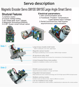 High-Torque 12V 100/150/180kg <strong>Servo</strong> <strong>Motor</strong> for Remote Control Toys &amp; RC Models 1:5 Scale Robot Toy Made of Metal