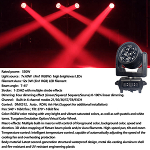 ZY açık su geçirmez 7x60W RGBW 12x3W 3In1 RGB LED Tungsten IP65 arı göz hareketli kafa işık sahne arka işık işın etkisi 3W/60W - Product Image 2