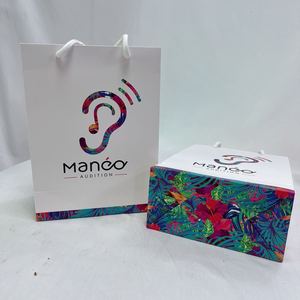 שקיות נייר יוקרה למשקפיים קוסמטיקה בושם אופנה עם לוגו מתנה שקית נייר אריזה עם סרט