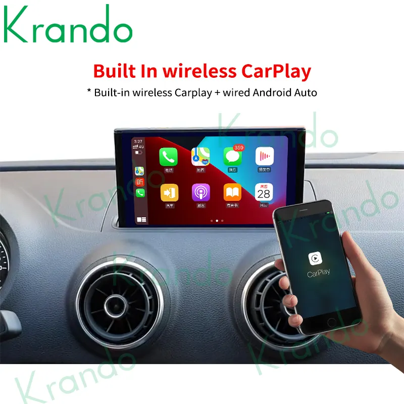 Krando Android 11.0 7 ''IPS 4 Gam 64 Gam Car Đài Phát Thanh Âm Thanh Tự Động Cho Audi A3 2013-2017 Đa Phương Tiện Player GPS Stereo Wifi Carplay Navi