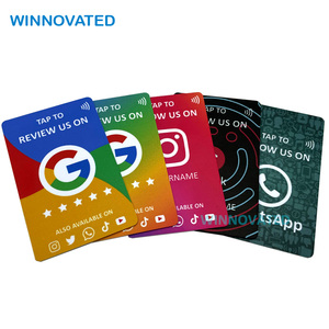 Tarjeta NFC DE REVISIÓN DE Google Digital de plástico de 13,56 MHz con código QR - Product Image 4