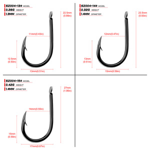 200pcs/Bag Iseama High Carbon Steel Jigging <strong>Hooks</strong> <strong>Size</strong> 1#-15# Without Ring Single <strong>Hook</strong> for Sea Fishing - Product Image 6