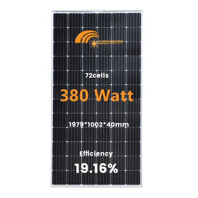 380wソーラーパネル高効率ソーラーパネルセットアップコストモノラルソーラーパネル
