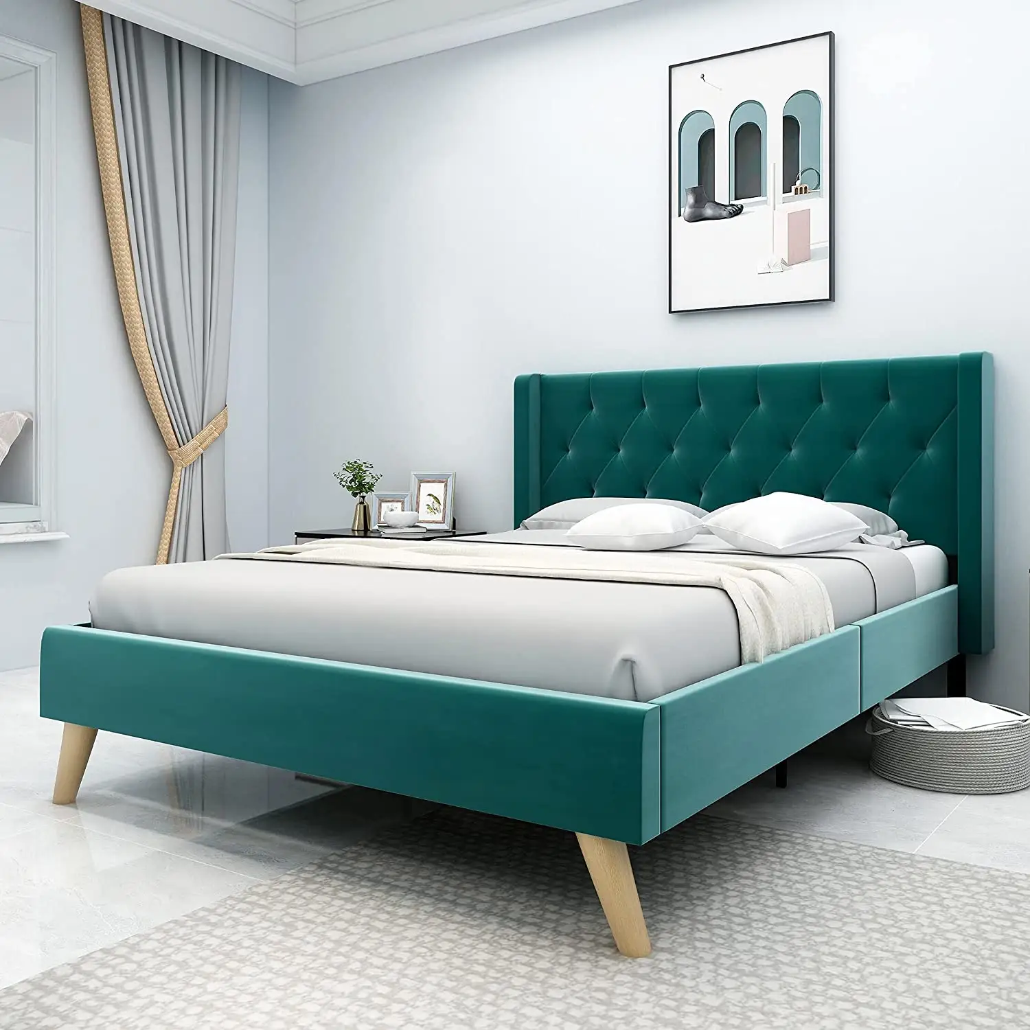 Kainice, оптовая продажа, простая установка, набор мебели для спальни, Современная регулируемая опора для кровати, рама для двуспальной кровати размера «king-size»