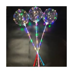 Temizle şeffaf ballon karanlıkta parlayan globos yanıp sönen aydınlık light up kabarcık balon led bobo - Product Image 2