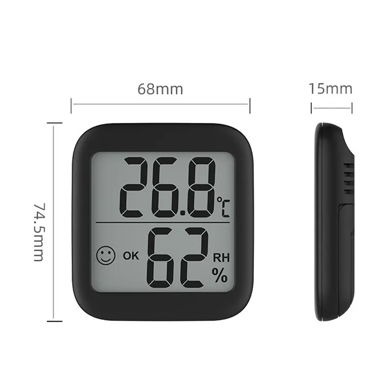 Electronic temperature humidity meter, thermometer hygrometer with holder and magnet drop shipping