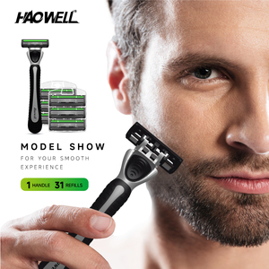 Hot bán <span class=keywords><strong>3</strong></span> ba lưỡi Hệ thống cạo râu dao cạo với thay thế hộp mực <span class=keywords><strong>1</strong></span> + 31 cho người đàn ông - Product Image 6